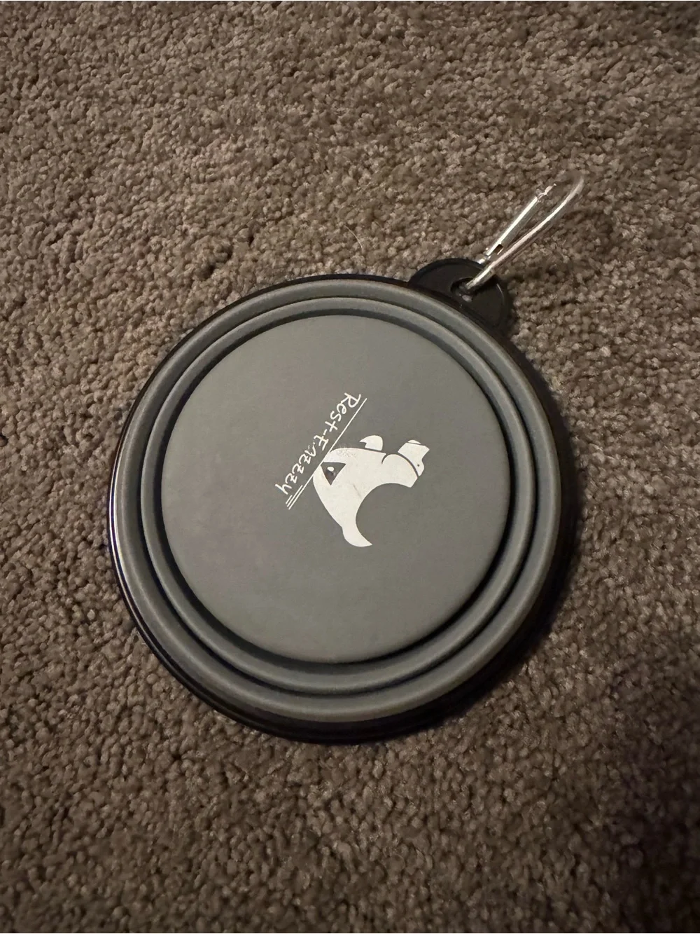 Collapsible Silicone Pet Bowl - Black/Gray